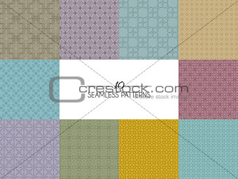 Set of geometric seamless patterns