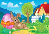 Bunny with Easter egg theme image 2