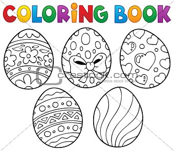 Coloring book Easter eggs theme 1