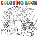 Coloring book toadstool with animals