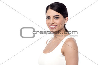 Pretty woman with welcoming smile