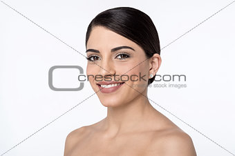 Beautiful woman with bare shoulders