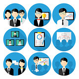 Business men concepts icon set