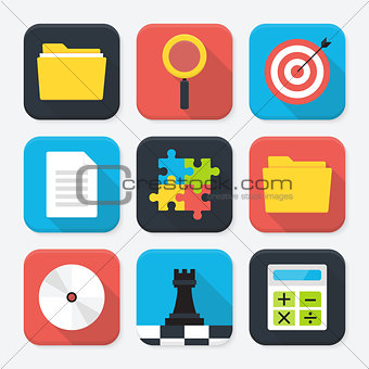 Office themed squared app icon set