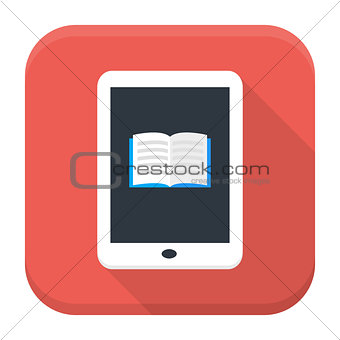 E book app icon with long shadow