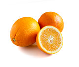 Fresh orange cut in half