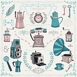 Vintage icons and design elements
