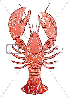 Decorative isolated lobster