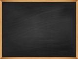 Empty blackboard with wooden frame. Template