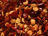 dried red chili flake food background