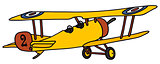 Vintage yellow biplane