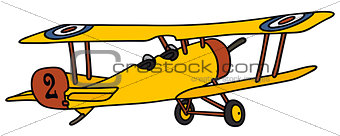 Vintage yellow biplane