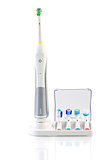 White Electric Toothbrush with stand charger on white