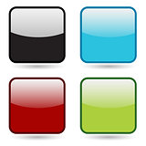 Rounded Square Button Icon Set