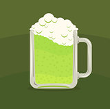 Vector illustration of green beer mug  