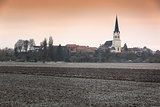 Rural landscape at a frosty morning, Pfalz, Jockgrim, Germany