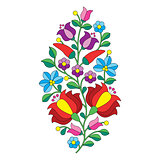 Hungarian folk pattern - Kalocsai embroidery with flowers and paprika
