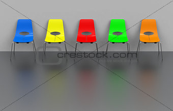 colorful chair row