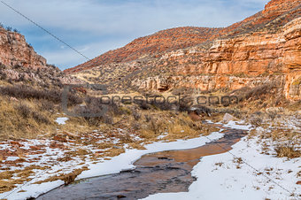 stream in sandstone canyon