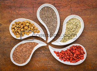 superfood collection in teardrop bowls