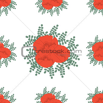 red poppies seamless