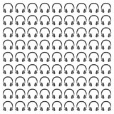 Headphones Seamless Pattern in Black & White