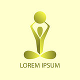 Colored yoga pose vector logo design template. Beauty, Spa, Relax, Massage, Meditation, Nirvana concept icon.