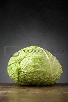 Cabbage on wooden table