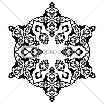black artistic ottoman pattern series seventy two