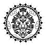 black artistic ottoman pattern series seventy