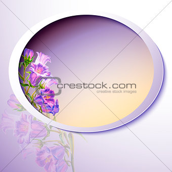 Spring flowers invitation template card. 