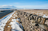 Dry stone wall in the english countryside