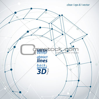 Clear eps 8 engineering vector illustration, 3d mesh symbol, wir