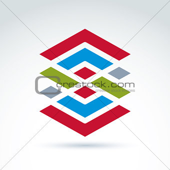 Geometric abstract symbol, vector graphic design element, icon.