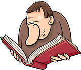 reader with book cartoon illustration