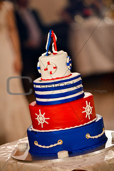 Happy wedding day navy cake