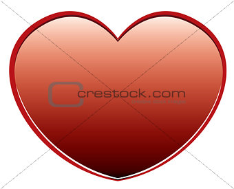Vector red heart on a white background
