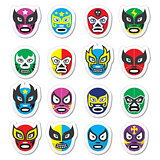Lucha libre, luchador mexican wrestling masks icons