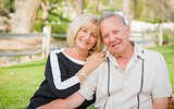 Affectionate Senior Couple Portrait At The Park