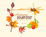 Autumn harvest frame for thanksgiving day