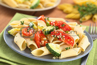Pasta with Baked Zuccini and Tomato