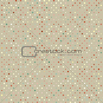 Polka Dot Old Scratch Pattern. Retro Styled Vector Background