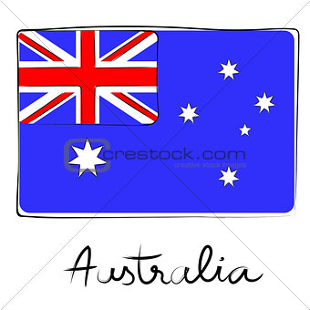 Australia doodle flag 