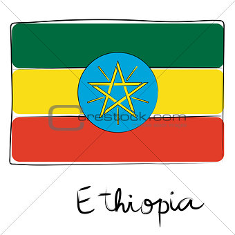 Ethiopia flag doodle