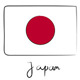 Japan flag doodle
