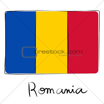 Romania flag doodle