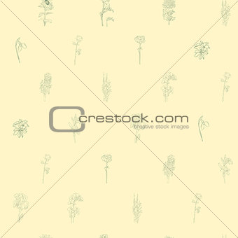 sparse pattern with flowers