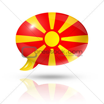 Macedonian flag speech bubble
