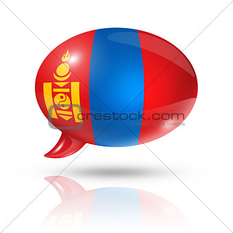 Mongolia flag speech bubble