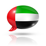 United Arab Emirates flag speech bubble